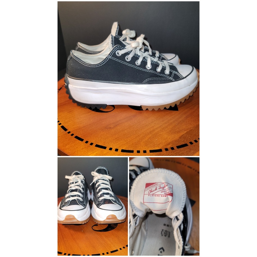 Converse Run Star Hike Low Top Black White Gum Sneaker 168816C Mens 7.5 Womens 9